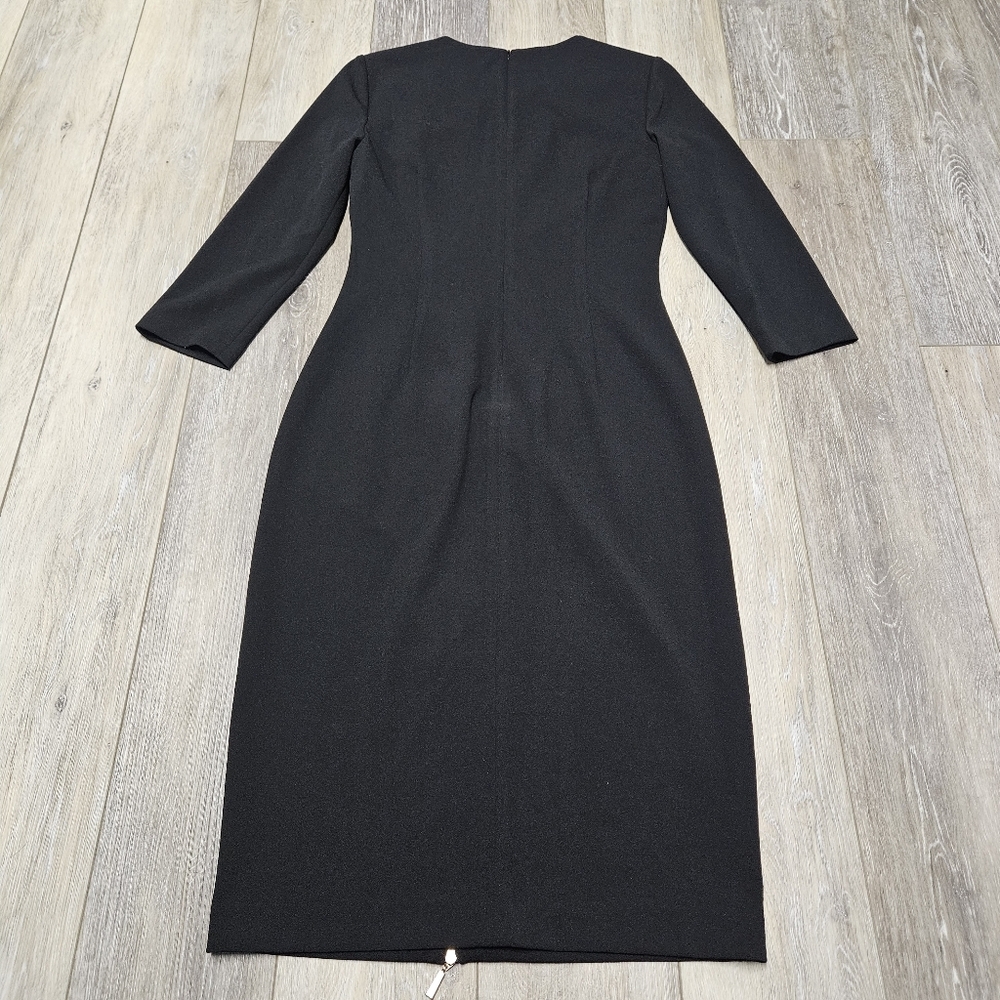 Calvin Klein Asymmetrical Zip Sheath Dress Black Bodycon Women's 4 Classic - Picture 8 of 11